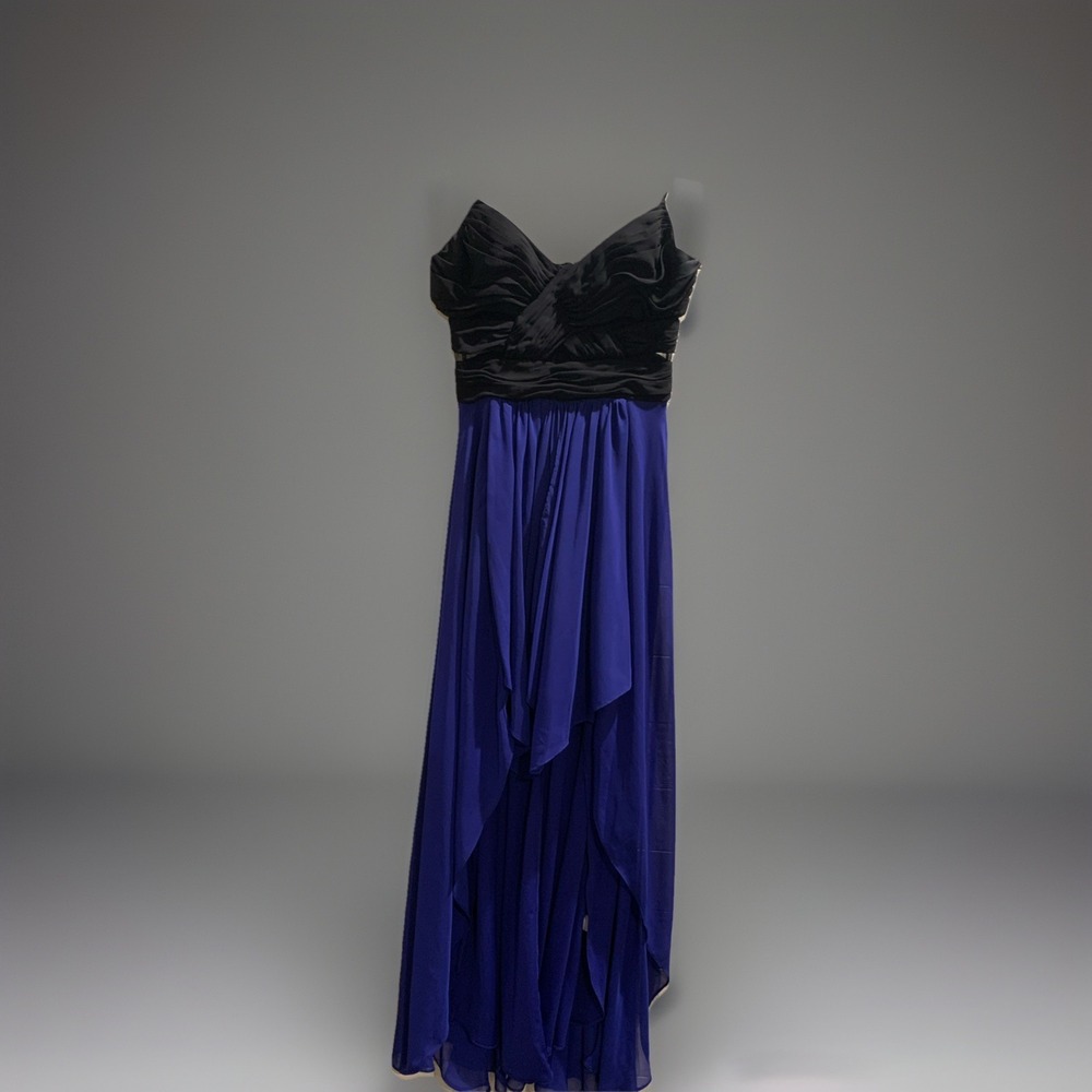 hailey logan by adrianna papell dress Black And Blue Prom Evening Gown‎ Size 7/8